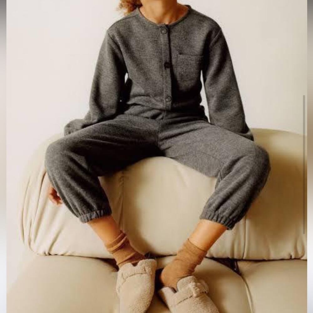 Zara Kids Gray Knit Jumpsuit Romper